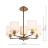 Dar Lighting Dar - Tyler 5lt Pendant Bronze Fitting Only