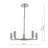 Dar Lighting Dar - Tyler 5lt Pendant Satin Nickel Fitting Only