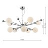 Dar Lighting Dar - Ursa 10 Light Pendant Polished Chrome Opal Glass