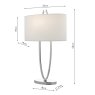 Dar Lighting Dar - Utara Table Lamp Polished Chrome With Shade