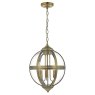 Dar Lighting Dar - Vanessa 3 Light Pendant Antique Brass And Clear