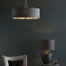 Dar Lighting Dar - Veyron 6 Light Pendant Polished Nickel With Grey Shade
