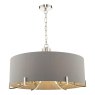 Dar Lighting Dar - Veyron 6 Light Pendant Polished Nickel With Grey Shade