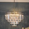 Dar Lighting Dar - Vyana 4 Light Pendant Antique Brass Crystal