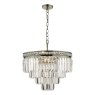 Dar Lighting Dar - Vyana 4 Light Pendant Antique Brass Crystal