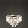 Dar Lighting Dar - Vyana 4 Light Pendant Antique Brass Crystal