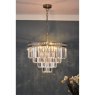 Dar Lighting Dar - Vyana 4 Light Pendant Antique Brass Crystal