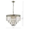 Dar Lighting Dar - Vyana 4 Light Pendant Antique Brass Crystal