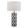 Dar Lighting Dar - Weylin Table Lamp Blue And White Ceramic With Shade