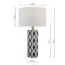 Dar Lighting Dar - Weylin Table Lamp Blue And White Ceramic With Shade