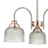 Dar Lighting Dar - Wharfdale 3 Light Pendant Satin Chrome Copper Textured Glass