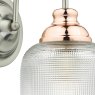 Dar Lighting Dar - Wharfdale Wall Light Satin Chrome, Copper Glass