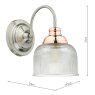 Dar Lighting Dar - Wharfdale Wall Light Satin Chrome, Copper Glass