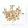 Dar Lighting Dar - Yadira 4 Light Semi Flush Gold Leaf