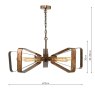 Dar Lighting Dar - Yavanna Industrial 5 Light Pendant Oiled Copper