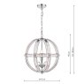 Laura Ashley Laura Ashley - Aidan Glass Polished Chrome 3 Light Globe Chandelier