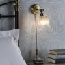 Laura Ashley Laura Ashley - Callaghan Plugged Wall Light Antique Brass Ribbed Glass