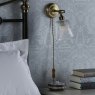 Laura Ashley Laura Ashley - Callaghan Plugged Wall Light Antique Brass Ribbed Glass
