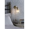 Laura Ashley Laura Ashley - Callaghan Plugged Wall Light Antique Brass Ribbed Glass