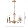 Laura Ashley Laura Ashley - Carson 5lt Chandelier Cut Glass Antique Brass