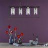 Dar Lighting Dar - Abel 4 Light Bar Pendant Satin Black and Glass