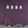 Dar Lighting Dar - Abel 4 Light Bar Pendant Satin Black and Glass