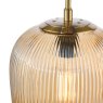 Dar Lighting Dar - Abrielle Pendant Brushed Bronze and Amber Ribbed Glass
