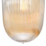 Dar Lighting Dar - Abrielle Pendant Brushed Bronze and Amber Ribbed Glass
