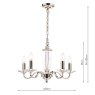 Laura Ashley Laura Ashley - Carson 5lt Chandelier Cut Glass Polished Nickel