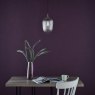 Dar Lighting Dar - Abrielle Pendant Polished Nickel and Ribbed Glass