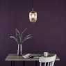 Dar Lighting Dar - Abrielle Pendant Polished Nickel and Ribbed Glass