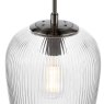 Dar Lighting Dar - Abrielle Pendant Polished Nickel and Ribbed Glass
