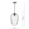 Dar Lighting Dar - Abrielle Pendant Polished Nickel and Ribbed Glass