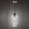 Dar Lighting Dar - Abrielle Pendant Polished Nickel and Ribbed Glass