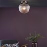 Dar Lighting Dar - Abrielle Flush Polished Nickel and Ribbed Glass