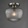 Dar Lighting Dar - Abrielle Flush Polished Nickel and Ribbed Glass