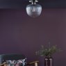 Dar Lighting Dar - Abrielle Flush Polished Nickel and Ribbed Glass