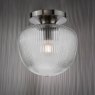 Dar Lighting Dar - Abrielle Flush Polished Nickel and Ribbed Glass