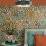Dar Lighting Dar - Alvaro 3 Light Flush Brushed Brass With Blue shade