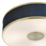 Dar Lighting Dar - Alvaro 3 Light Flush Brushed Brass With Blue shade