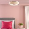 Dar Lighting Dar - Alvaro 3 Light Flush Polished Chrome With Ivory shade