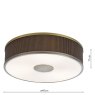 Dar Lighting Dar - Alvaro 3 Light Flush Antique Bronze With Brown Shade