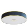 Dar Lighting Dar - Alvaro 6 Light Flush Brushed Brass With Blue shade