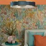 Dar Lighting Dar - Alvaro 6 Light Flush Brushed Brass With Blue shade