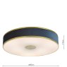Dar Lighting Dar - Alvaro 6 Light Flush Brushed Brass With Blue shade