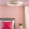 Dar Lighting Dar - Alvaro 6 Light Flush Polished Chrome With Ivory shade
