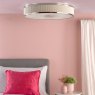 Dar Lighting Dar - Alvaro 6 Light Flush Polished Chrome With Ivory shade