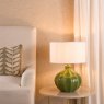 Dar Lighting Dar - Amrita Ceramic Table Lamp Green and Antique Brass Base Only