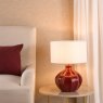 Dar Lighting Dar - Amrita Ceramic Table Lamp Red and Antique Brass Base Only
