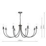Dar Lighting Dar - Becca 8 Light Pendant (Matt Black Fitting Only)